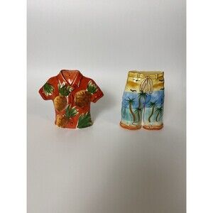 Clay Art Hawaiian Salt & Pepper S&P Tropical Shirt & Pants, Tiki Bar Beach